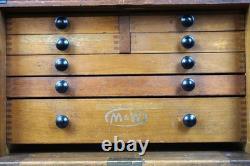 Cabinet d'ingénieur vintage Moore & Wright à 7 tiroirs avec porte à rabat pour outils