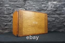 Cabinet d'ingénieur vintage Moore & Wright à 7 tiroirs avec porte à rabat pour outils