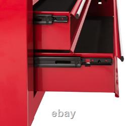 Cabinet de rangement AREBOS avec roulettes, boîte à outils à 7 tiroirs, chariot rouge