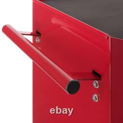 Cabinet de rangement AREBOS avec roulettes, boîte à outils à 7 tiroirs, chariot rouge