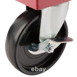 Cabinet de rangement AREBOS avec roulettes, boîte à outils à 7 tiroirs, chariot rouge