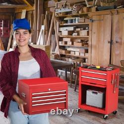 Cabinet de rangement à outils détachable à 6 tiroirs, robuste, avec roues verrouillables et crochets