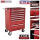 Caisson &agrave; Outils Rouge Sealey, Meuble Coffre &agrave; 7 Tiroirs Avec Glissi&egrave;res &agrave; Roulements &agrave; Billes