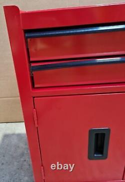 Centre d'outils d'atelier Halfords 8 tiroirs et cabinet rouge bosselé B+