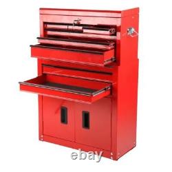Centre d'outils d'atelier Halfords 8 tiroirs et cabinet rouge endommagé/sans roues A
