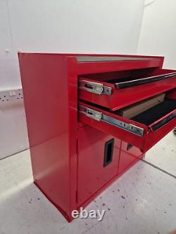Centre d'outils de l'atelier Halfords avec 8 tiroirs et cabinet rouge (endommagé) B+