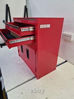 Centre d'outils de l'atelier Halfords avec 8 tiroirs et cabinet rouge (endommagé) B+