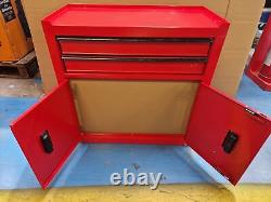Centre d'outils de workshop Halfords 8 tiroirs et cabinet rouge endommagé B+