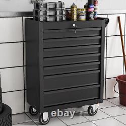 Chariot à outils Cabinet Mobile 7 Tiroir Coffre de Rangement en Acier Atelier Garage Boîte à outils