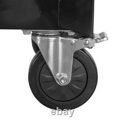 Chariot à outils Hilka avec 6 tiroirs, caisse de rangement en métal noir sur roulettes Chariot à outils Hilka avec 6 tiroirs, caisse de rangement en métal noir sur roulettes