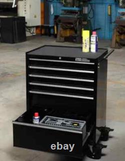 Chariot à outils Hilka avec 6 tiroirs, caisse de rangement en métal noir sur roulettes