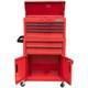 Chariot &agrave; Outils Hilka, Coffre &agrave; 8 Tiroirs, Rouge, En M&eacute;tal, Meuble De Rangement &agrave; Roulettes, Caisse, Armoire Mobile