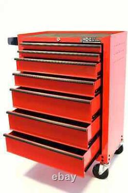 Chariot à outils Hilka rouge en acier métallique, coffre de rangement à roulettes, armoire à rouleaux