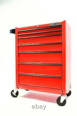 Chariot à outils Hilka rouge en acier métallique, coffre de rangement à roulettes, armoire à rouleaux