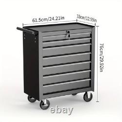 Chariot à outils à roulettes robuste avec 7 tiroirs pour réparation automobile et voiture