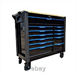Chariot à outils à tiroirs Jumbo avec 10 tiroirs pleins d'outils et de rangements
