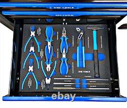 Chariot à outils à tiroirs Jumbo avec 10 tiroirs pleins d'outils et de rangements