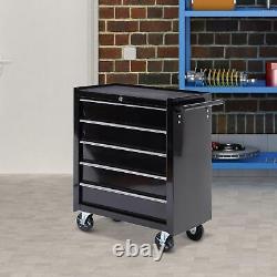 Chariot à outils avec 5 tiroirs, armoire de rangement verrouillable pour garage, organisateur d'outils