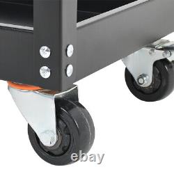 Chariot à outils robuste à 3 niveaux avec tiroir pour garage et atelier