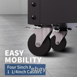 Chariot à outils roulant avec 4 tiroirs, cabinet de rangement utilitaire pour garage et atelier