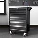 Chariot D'atelier à Roulettes Avec 7 Tiroirs, Armoire à Outils Verrouillable, Noir, Royaume-uni