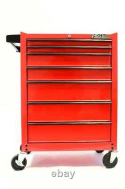 Chariot de boîte à outils Hilka rouge en métal pour le stockage des outils de garage, armoire à roulettes