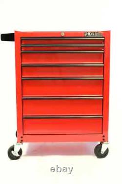 Chariot de boîte à outils Hilka rouge en métal pour le stockage des outils de garage, armoire à roulettes