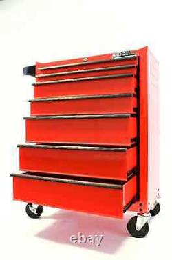 Chariot de boîte à outils Hilka rouge en métal pour le stockage des outils de garage, armoire à roulettes