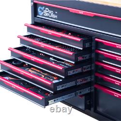 Chariot de boîte à outils avec outils, rangement d'atelier, 351 outils