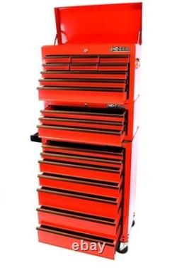 Chariot de coffre à outils Hilka 19 tiroirs boîte de rangement en métal rouge pour garage