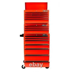 Chariot de coffre à outils Hilka 19 tiroirs boîte de rangement en métal rouge pour garage