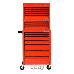 Chariot de coffre à outils Hilka 19 tiroirs boîte de rangement en métal rouge pour garage