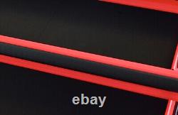 Chariot de rangement Hilka avec 8 tiroirs en métal rouge, boîte sur roulettes