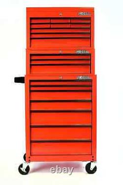Chariot de rangement Hilka en métal rouge avec 19 tiroirs, boîte à roulettes, cabinet de rangement