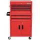 Chariot De Rangement Hilka En M&eacute;tal Rouge Avec 8 Tiroirs Unit&eacute; &agrave; Rouleaux