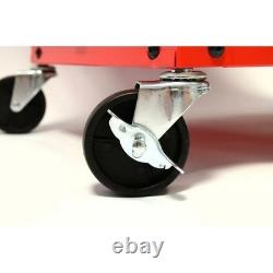 Chariot de rangement Hilka en métal rouge avec 8 tiroirs unité à rouleaux