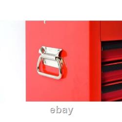 Chariot de rangement Hilka en métal rouge avec 8 tiroirs unité à rouleaux