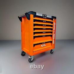 Chariot de rangement à 7 tiroirs avec outils, coffre de stockage en acier pour atelier, boîte à outils