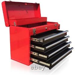 Chariot de rangement à tiroirs en métal avec roues et boîte à outils