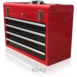 Chariot de rangement à tiroirs en métal avec roues et boîte à outils