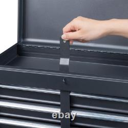 Chariot de rangement d’outils roulant détachable avec tiroir verrouillable, double étagère et armoire inférieure