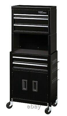Coffre À Outils Roulants 20-in 5-drawer Cabinet Combo Avec Riser Box Storage Workshop