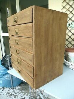 Coffre À Outils Vintage Oak Filing Cabinet Collectors Drawers Watchmakers Engineers