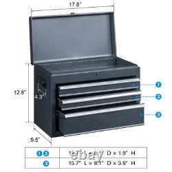 Coffre à outils 4 tiroirs avec roues et verrou, boîte à outils avec grand cabinet de rangement noir