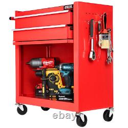 Coffre à outils Excel Roller avec 8 tiroirs, cabinet de rangement pour mécaniciens, rouge