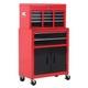 Coffre &agrave; Outils Homcom, Armoire &agrave; Outils En M&eacute;tal Sur Roulettes Avec 6 Tiroirs, Panneau Perfor&eacute;, Dessus
