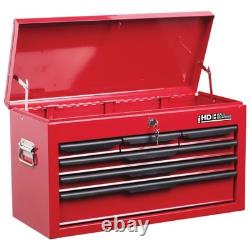 Coffre à outils Hilka Heavy Duty à 6 tiroirs, armoire en acier rouge pour garage et atelier, mobile, Royaume-Uni