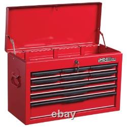 Coffre à outils Hilka Heavy Duty à 9 tiroirs - Cabinet en acier rouge mobile pour garage et atelier UK