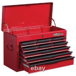 Coffre à outils Hilka Heavy Duty à 9 tiroirs - Cabinet en acier rouge mobile pour garage et atelier UK
