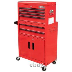 Coffre à outils Hilka chariot de rangement en métal rouge avec roulettes boîte outil cabinet